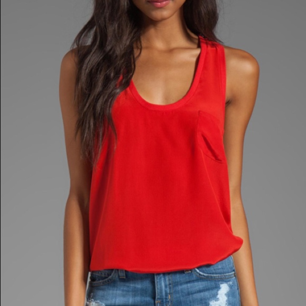 Joie red silk tank